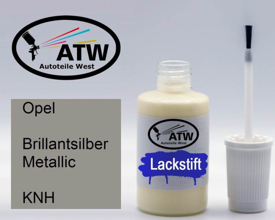 Opel, Brillantsilber Metallic, KNH: 20ml Lackstift, von ATW Autoteile West.
